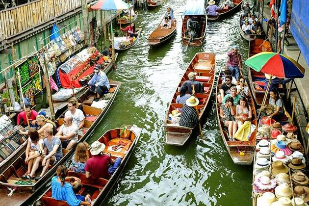 Damnoen Saduak Floating Market exploration from Thailand school tour package