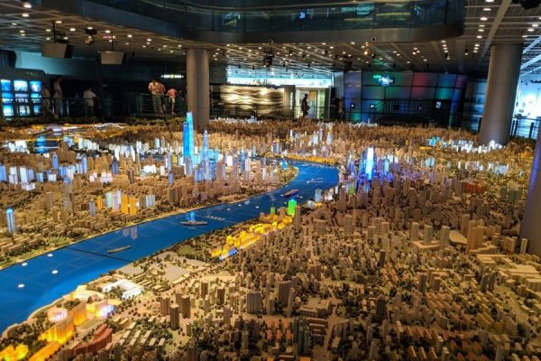 Exploring Shanghai Urban Planning Exhibition Hall during a student travel program in China