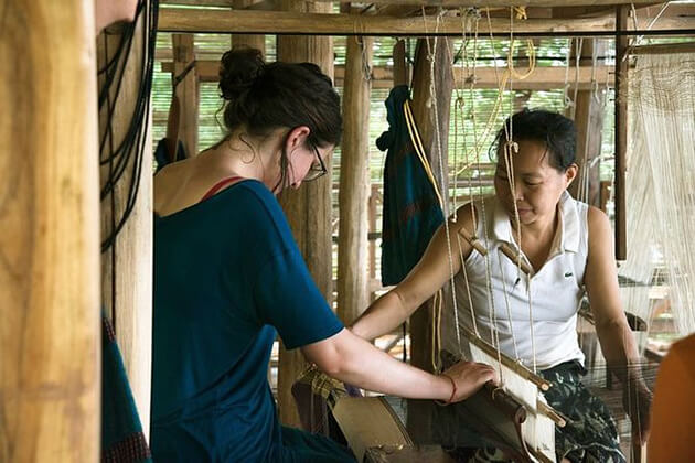 Laos school tour explore Living Crafts Centre “Ock Pop Tok”