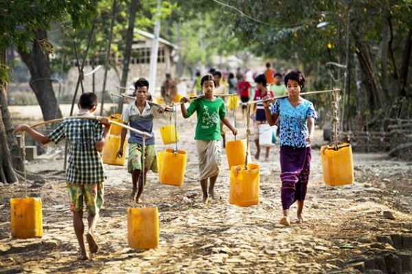 Local people in Dala town - Myanmar school trips