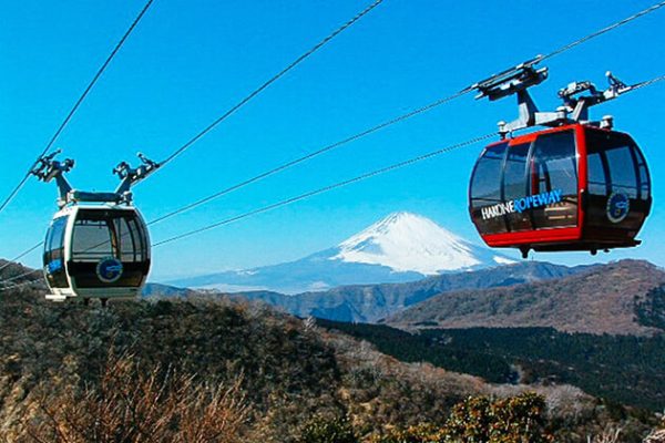 Students experience Hakone cable car - Japan school trips