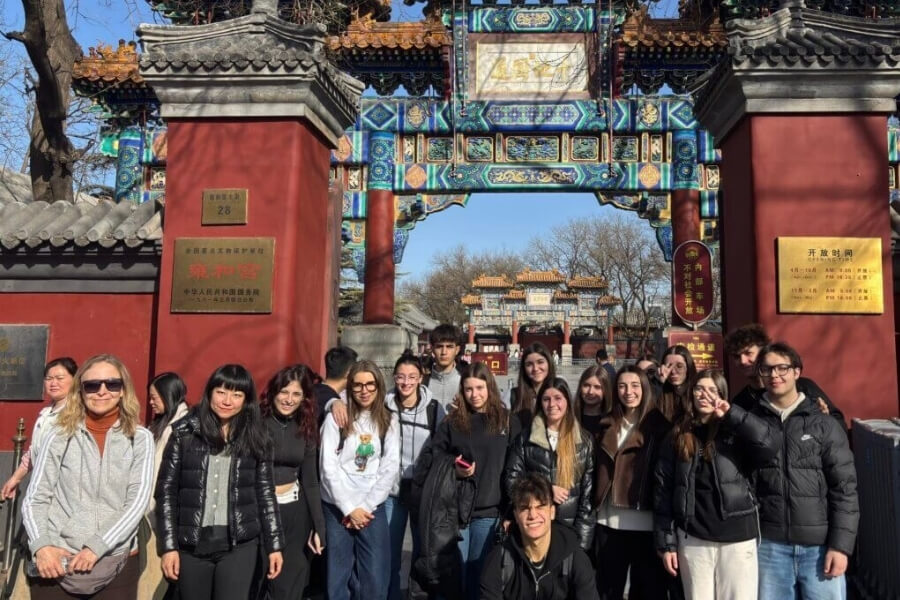 Students exploring sustainability and culture on an educational tour in China