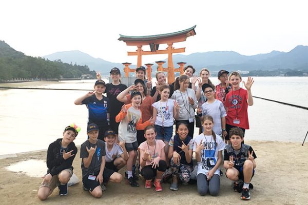 Students visit Itsukushima Shrine - Japan school trips