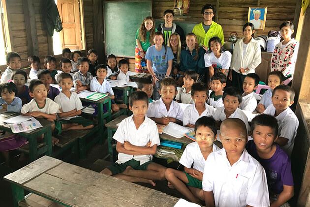 Visit disabled & Orphaned children - Myanmar school trips