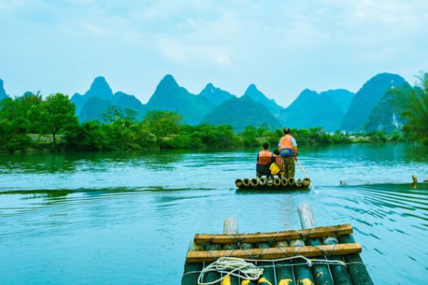 experience Yangshuo bamboo rafting in school trip to Guilin