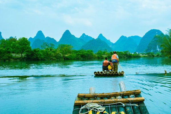 Yangshuo bamboo rafting - China school trips